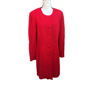 St. John Red Dress Coat Jacket Coat